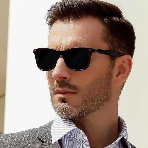 

classic polarized designer mens sunglasses men women design driving square frame sun glasses male goggle uv400 gafas de so, White;black