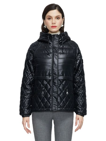 

gasman raglan sleeve drawstring hooded winter coat y4oo#, Black