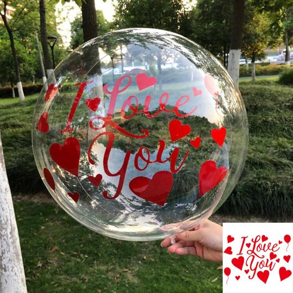 Decorazione per feste Adesivi per palloncini Ti amo Adesivi per lettere di compleanno di San Valentino per matrimoni trasparentiFesta