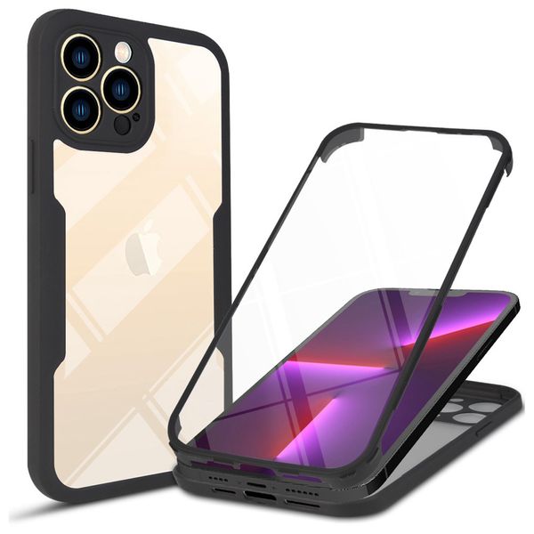 Casos robustos de corpo inteiro com protetor de tela anti-arranhão embutido capa de para-choque TPU para iPhone 13 Pro Max 12 6.1 11 xr xs max 7 8 Plus iPhone SE