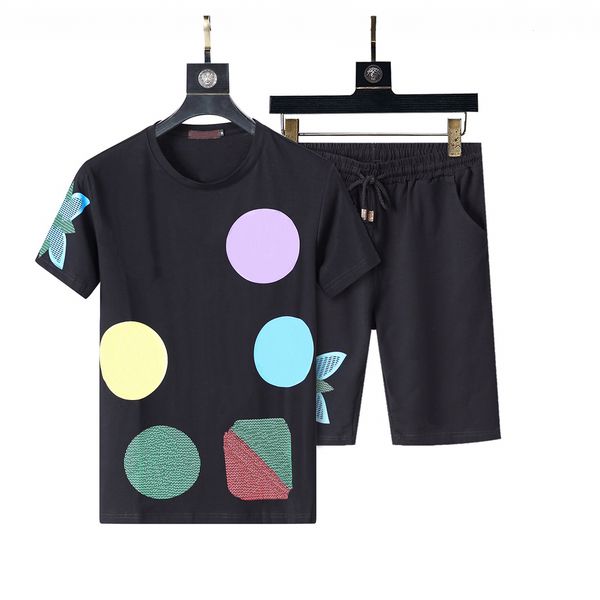 

designer mens tracksuits summer fashion t shirt shorts sets sports outfits letter short sleeve leisure sportswear clothes cotton jogger men, Gray