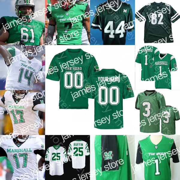 

new custom marshall thundering herd football jersey ncaa college grant wells mcdaniel sheldon evans talik keaton gaines garet morrell woodya, Black;red
