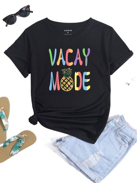 

pineapple and letter graphic tee o0wd#, White