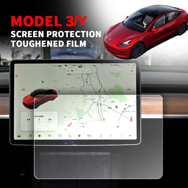 

for tesla model 3 model y 2017-2021 matte car navigation screen protector clear tempered film anti glare auto accessories