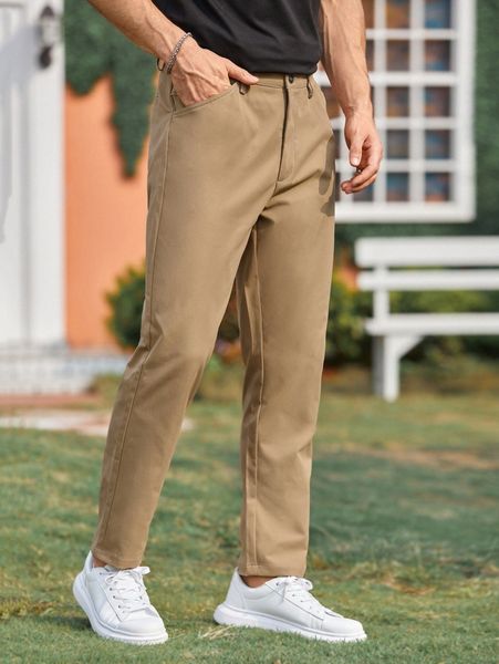

men slant pocket tailored pants o0cf#, Black