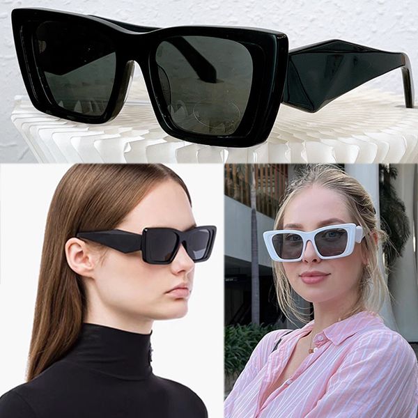 

occhiali symbole acetate sunglasses spr08 unique combination of acetate layers rectangular frame highlights avant-garde front silhouette wit, White;black