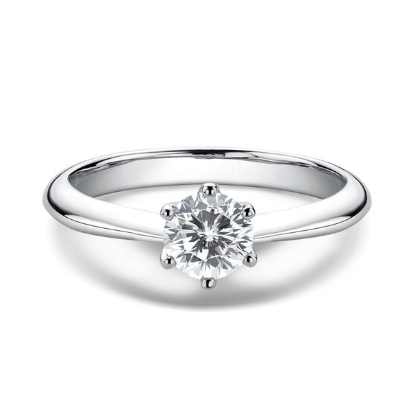 

womens ring moissanite solitaire engagement wedding 925 sterling silver 18k gold plated promise wed rings for women, Slivery;golden
