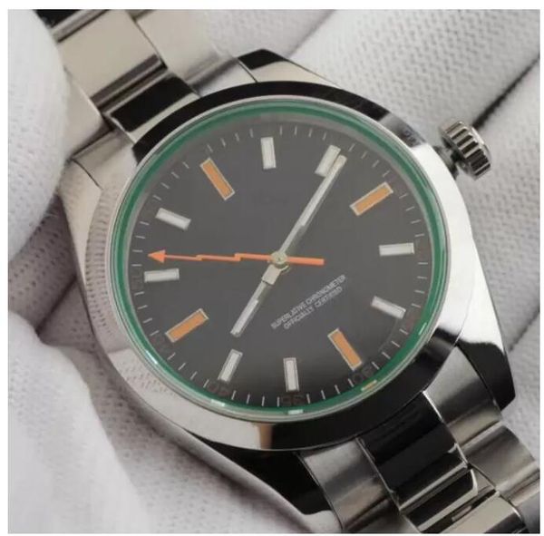 

man watch green blue glass 116400 super luminous bp factory version stainless steel 40mm 2813 automatic movement 116400gv diving men's, Slivery;brown