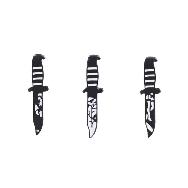 

punk enamel pin tiny white rose women's legs kiss black knife brooch for women men gothic icon lapel pins badge jewelry gifts, Blue