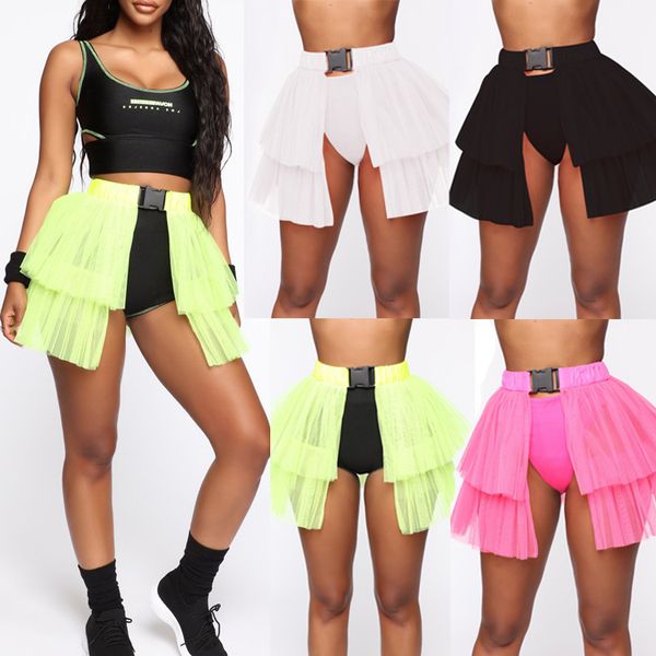 

2022 see-through tutu skirt wear casual short skirt, Black