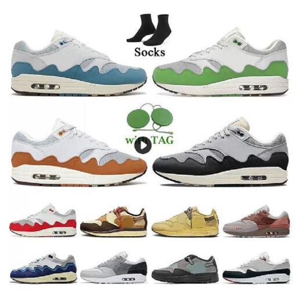 

2022 women mens fashion running shoes patta 1 waves noise aqua monarch black green baroque brown saturn gold cactus jack cave stone trainers