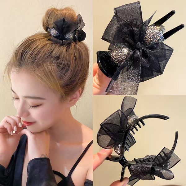 

hairpin black mesh back head bow catch clip ball head with dhl ship