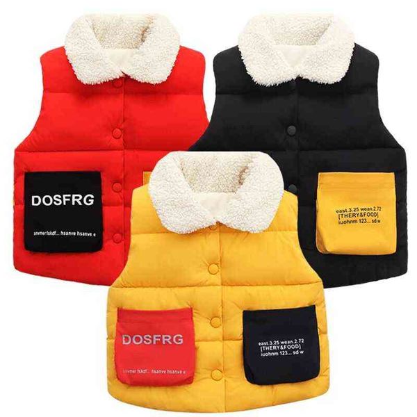 

1-6 year new children warm vest jacket autumn kids boys thick fleece outerwear winter toddler children clothes j220718, Blue;gray