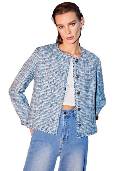 

motf premium tweed boxy regular fit overcoat 94tw#, Black