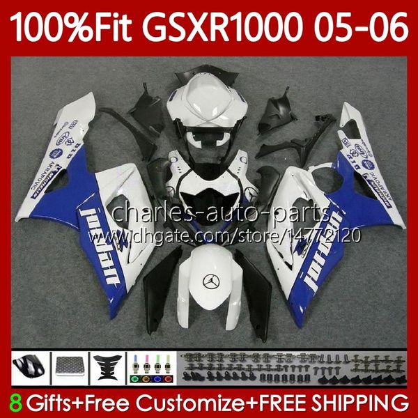 Kit corpi OEM per SUZUKI GSX-R1000 GSXR 1000 CC K5 05-06 Carrozzeria 122No.37 1000CC GSXR-1000 GSXR1000 05 06 GSX R1000 2005 2006 Stampo ad iniezione MOTO Carenatura bianco blu