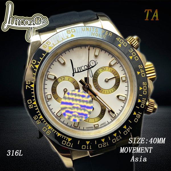 

18 types mens watch automatic mechanical aaa watchs sapphire glass white dial ceramic watchring 304l stainless steelg rubber strap cosmograp, Slivery;brown