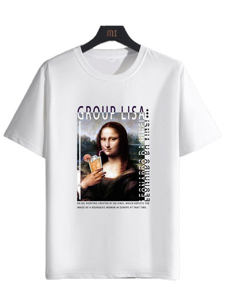 

men figure & slogan graphic tee s3a1#, White;black
