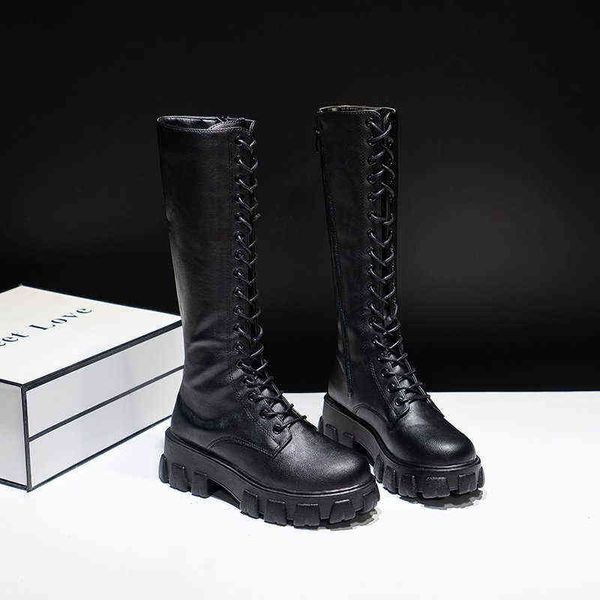 Stiefel Neue Mode Marke Luxus Designer Punk Casual Kalb Frauen Stiefel Zipper Fashion Chunky Ferse Top Qualität Wilden Casual Schuhe frau G220813