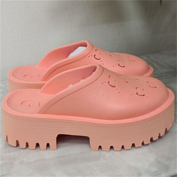 

double g luxury sandals slippers brand designer women ladies hollow platform made of transparent materials fashion lovely sunny, Black