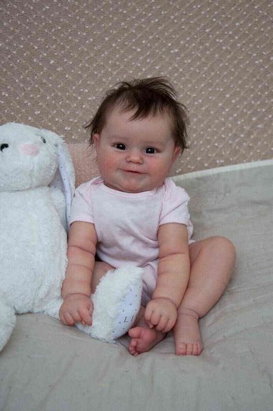 

bebe 50cm reborn doll newborn girl baby lifelike real soft touch maddie with hand-rooted hair handmade art doll aa220325