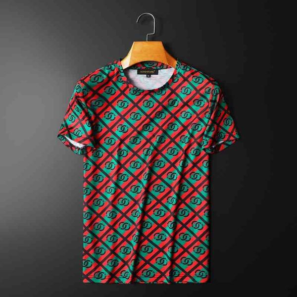 

2022 summer new cotton short sleeve t-shirt men's fashion printed, White;black