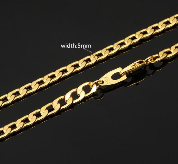 

18k yellow gold plated necklace men's cuban chain necklace, Silver