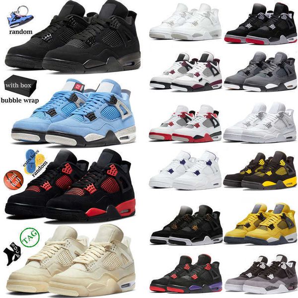 

jumpman 4 4s black cat basketball shoes red thunder sail university blue neon white oreo bred pure money metallic purple cool grey men women