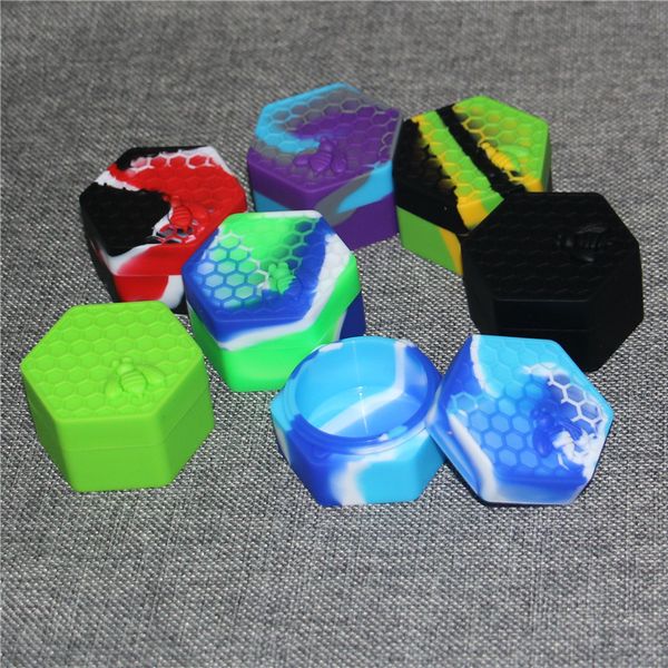 26 ml de recipientes de silicone grandes 26 ml jarra de silicone lisa DABS Caixas de armazenamento de hexagon de cera DABs DHL