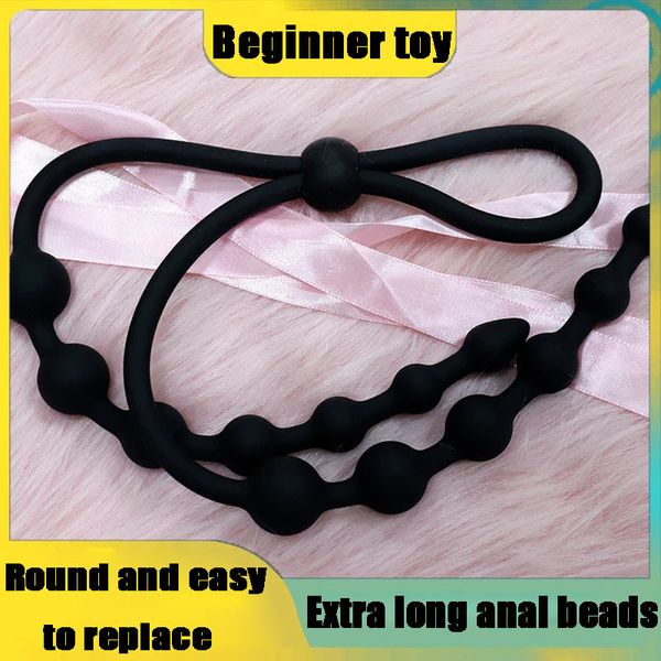 Super Long Silicone Butt Butt Pull Pull Retardado Ring Ring ROPE WHIP BDSM Toys Beginners Casais Masturbator Massager de próstata