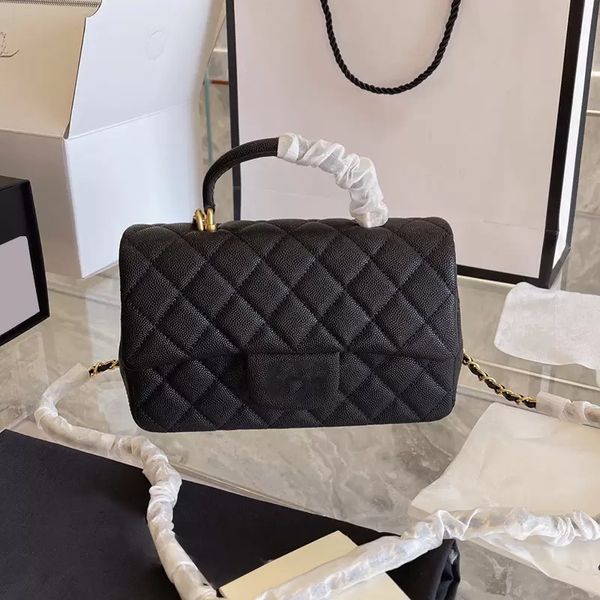 

20c rectangular mini classic flap designer bags caviar genuine leather calfskin quilted matelasse chain handle totes crossbody shoulder blac