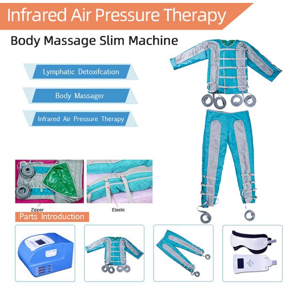 Alta qualidade 24 airbags machine de slimming de prensa port￡til Press￣o port￡til Linfa Drenagem Massagem de desintoxica￧￣o Home Uso Equipamento