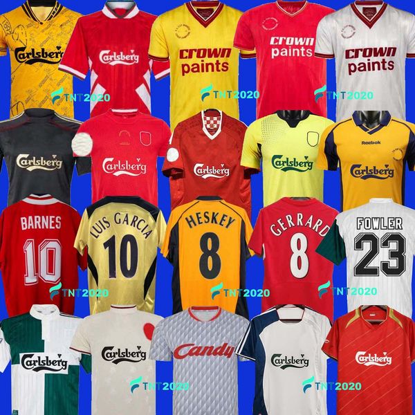 

1993 1995 04 05 dalglish heskey mens retro soccer jerseys 85 86 08 09 2010 fowler gerrard torres kuyt home away 3rd football shirt retro sua, Black;yellow