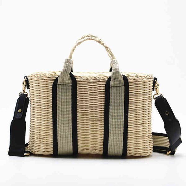 

rattan woven bag new sling shoulder messenger bag dual-purpose women's handbags design deals