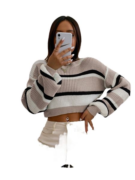

color block drop shoulder sweater x0ym#, White;black