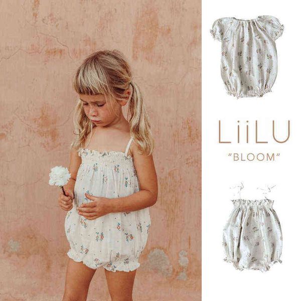 

enkelibb 2021 summer sellers baby girl brand floral romper super beautiful girl clothes onesie for little toddler girls lii* aa220323, Blue