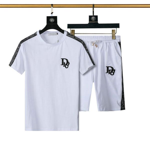 

2022 summer men's tracksuits designer solid color short sleeve sports suit slim breathable street weatm22040, Gray