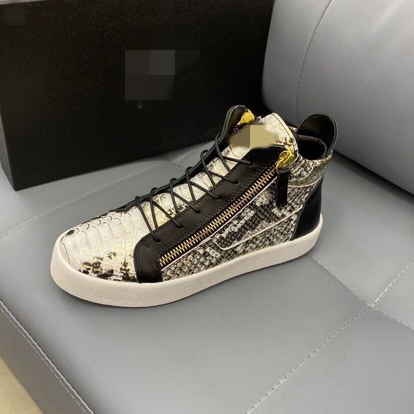 

male platform fashion comfortable double zippers sneakers casual outdoor martin boots mens brand high snakeskin sneakers size 35-46 asdawdaw, Red;white