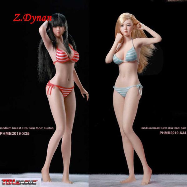

huiya01 new in stock tbleague s34 s35 1/6 female girl whole set action figures seamless body figure with head sculpt clothes collections q07