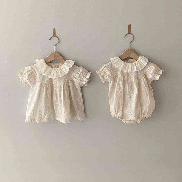 

baby girl clothes ivory lace summer thin organic cotton ruffle baby girl romper playsuit newborn baby girl one-pieces jumpsuits g220521, Blue