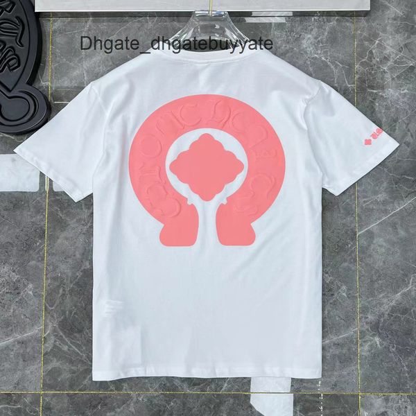 

luxury designer mens t shirts fashion brand ch men tees horseshoe cross tshirts summer classic man hip hop sweater sanskrit letter t-shirt, White;black
