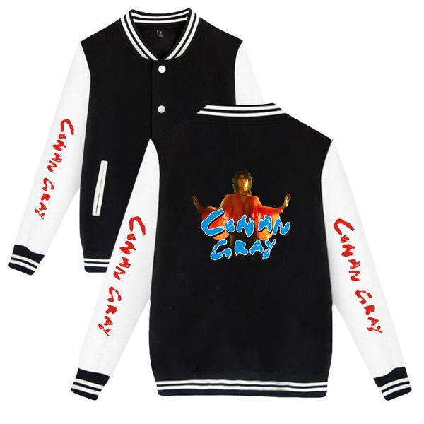 Jackets masculinos Conan cinza 2D Jaqueta de beisebol Sweatshirt Ladies/Men Autumn Outlum Casual Casual Casual Casual Fashion Jacketness