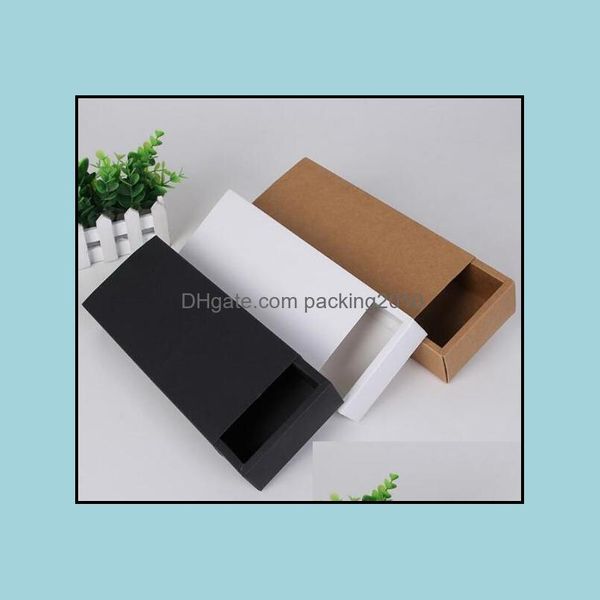 Eco Friendly Kraft Paper Cardboard Der Box Socks Underwear Presente de embalagem de armazenamento colorido entrega de gota mista 2021 caixas de embalagem Escrit￳rio Scho
