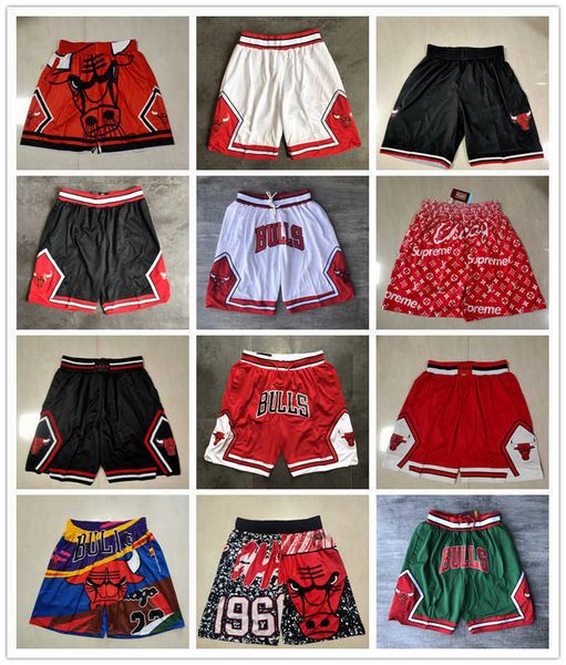 

chicago''bulls''men throwback basketball shorts pocket red black