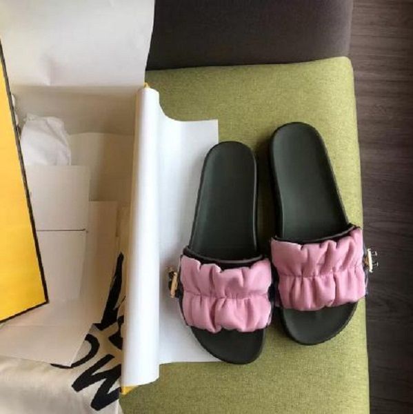 

2022 luxury designer women sandals satin letters fold flower classic fashion casual shoes beach flat sandals thick bottom leisure vacation 3, Black