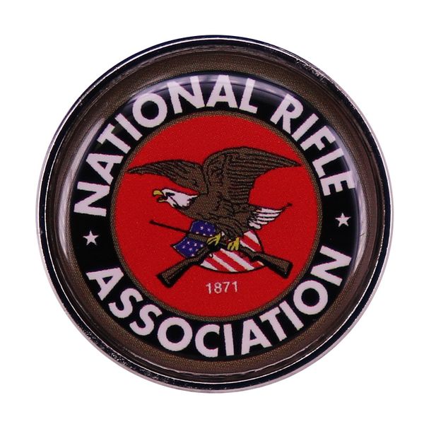 

national rifle association enamel pin eagle gun brooch vintage nra logo badge, Blue