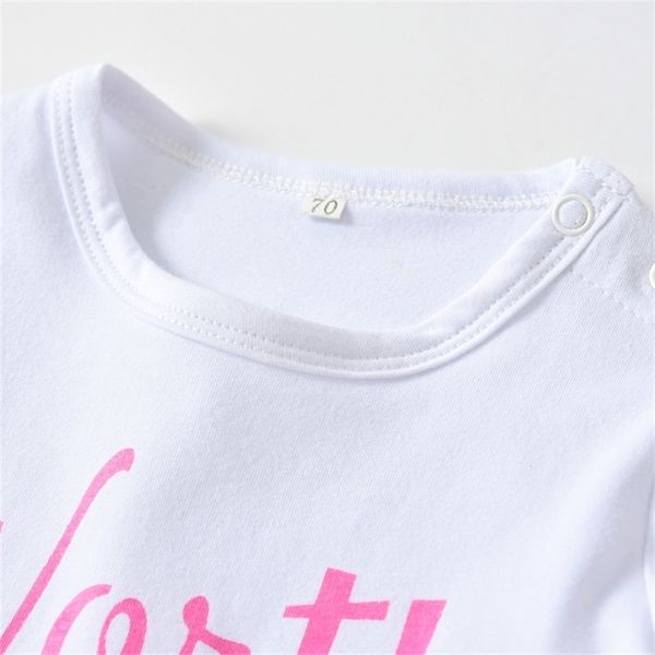 

baby girl clothes born infant clothing sets cotton fashion letter t-shirt casual flower pants and headband lj201223, White