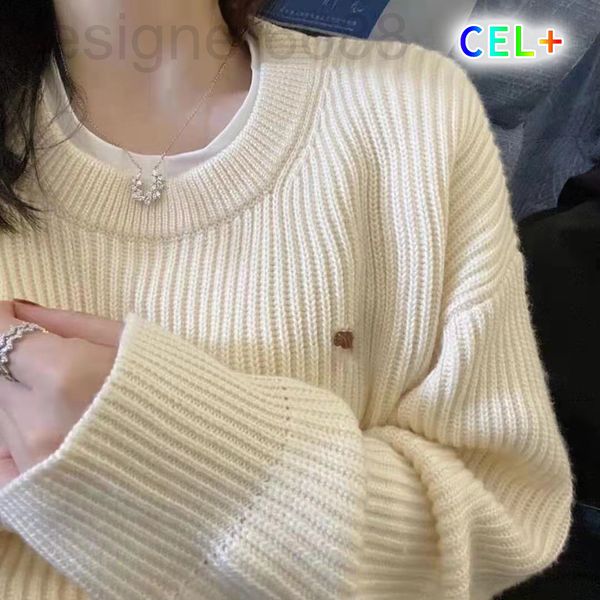 

women's sweaters designer butter sweater female pullover letter small round neck autumn loose long sleeve casual couple 0vpb, White;black