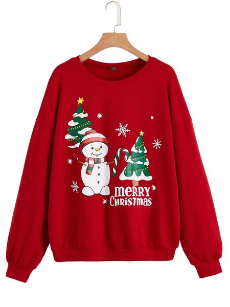 

christmas pattern bishop sleeve sweatshirt z3t0#, Black