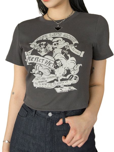 

dazy figure & letter graphic crop tee f5vj#, White