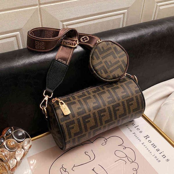 

factory outlet deals printed small women's 2022 new fashion popular super cylinder old flower messenger boston pillow bag